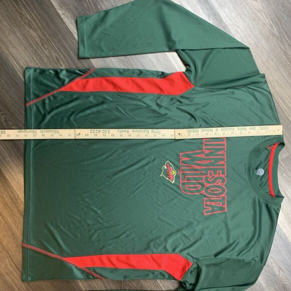 MINNESOTA WILD NHL Long Sleeve Athletic Top Shirt Men's 2XL Green - Picture 4 of 7